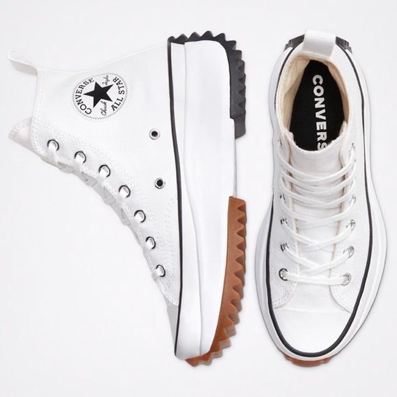 Converse Run Star Hike High Platform White Black Canvas Gum Brown size 7 NEW - Picture 3 of 6